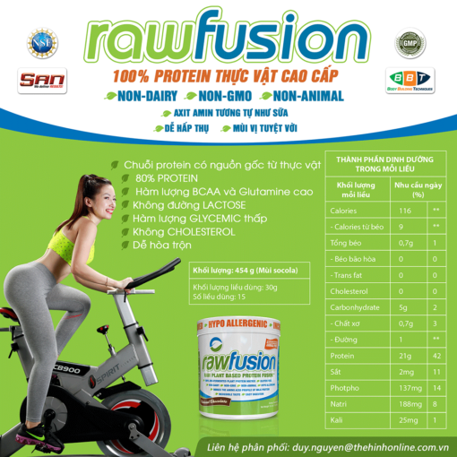 S.A.N Rawfusion Protein thực vật cao cấp, vị ngon, dễ hấp thu - THOL