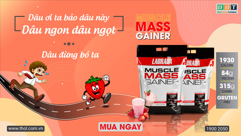 muscle mass gainer vị dâu thơm ngon