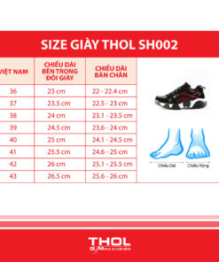THOL SH002 Size Chart