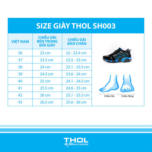 THOL SH003 Size Chart