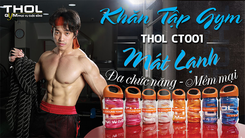 Khăn tập gym THOL CT001 mát lạnh, thấm hút tốt, đa chức năng