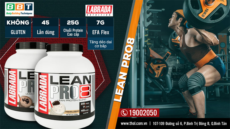 Lean Pro8 - 8 nguồn protein trải dài cao cấp, béo tốt, xơ cao