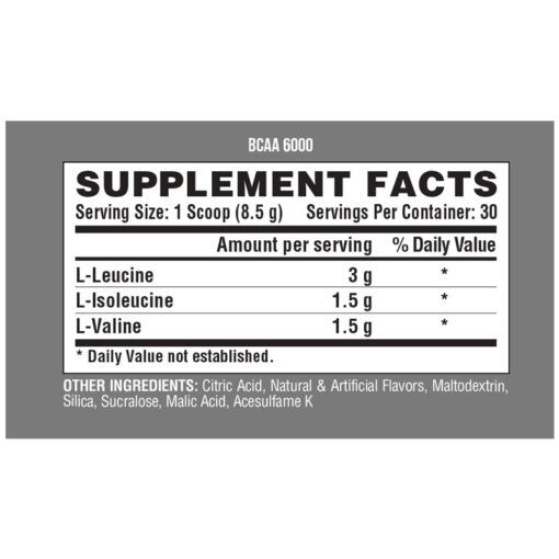 bcaa 6000 facts