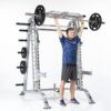 SMITH MACHINE / HALF CAGE COMBO WITH SAFETY STOPPERS (CSM-600)-2268