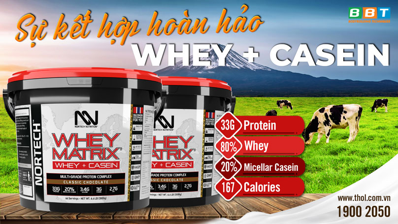 Sự kết hợp hoàn hảo Whey và Casein