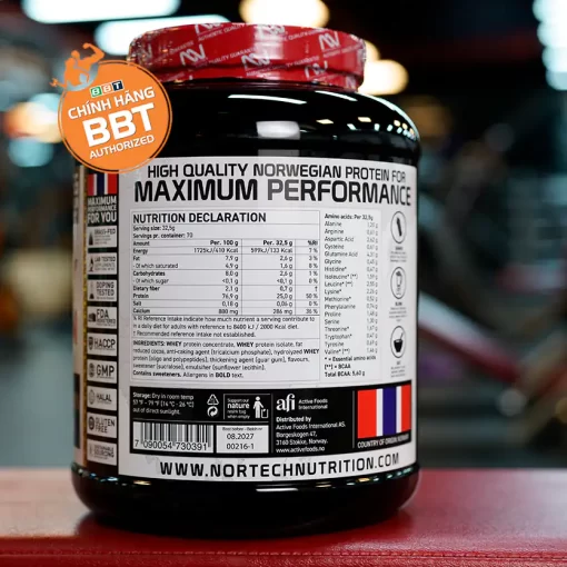100% Norwegian Whey Protein Nutrition Declaration